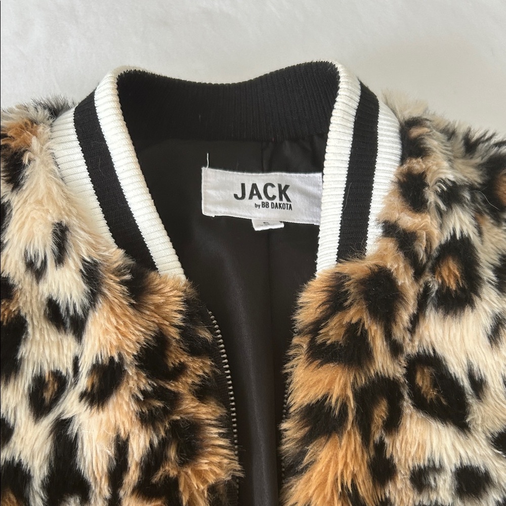 BB Dakota Animal Print Faux Fur Jacket S - Picture 2 of 5